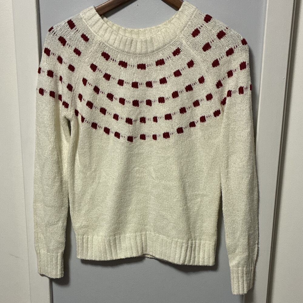 Copper Key Cream Knit Pullover Sweater Sz Juniors XL Warm Cozy Minimalist Preppy